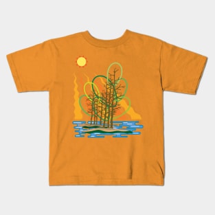 Dry tree in summer in the middle of the lake Kids T-Shirt